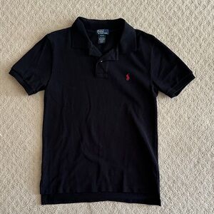 Ralph Lauren Black Polo with Red Pony Embroidery